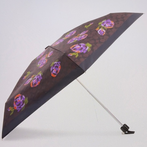 ☔️ COACH MINI UMBRELLA IN SIGNATURE ROSE PRINT ☔️ - Picture 3 of 16